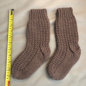 Home knit socks for kids.